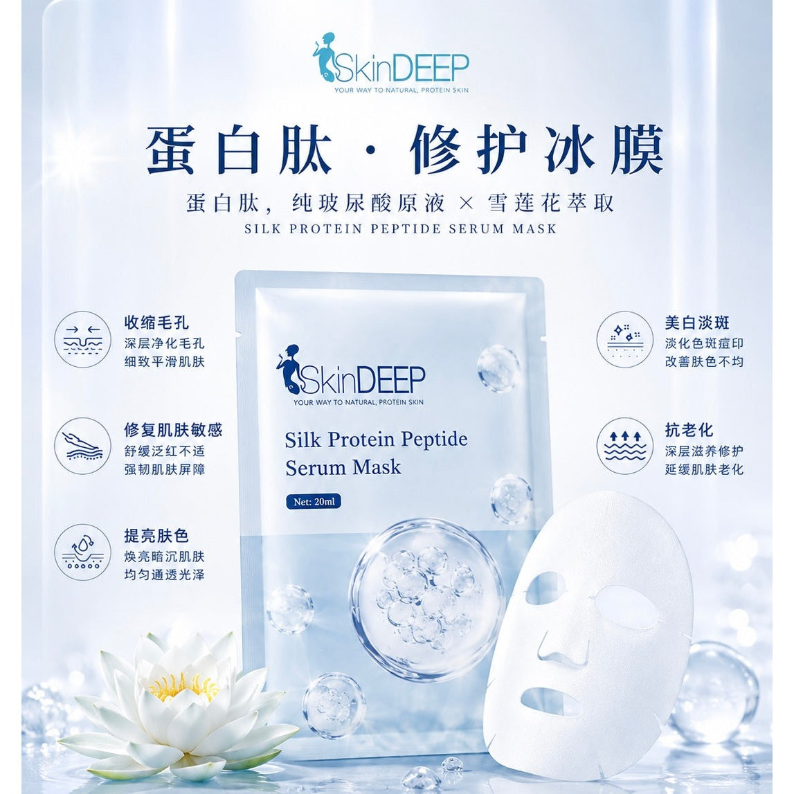 Silk Protein Peptide Serum Mask 水光面膜